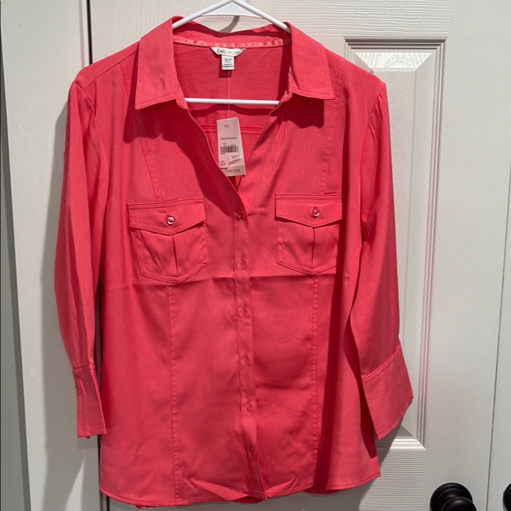 Cato Vibrant Coral Blouse